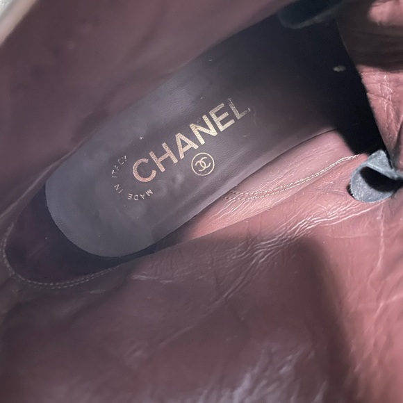 Chanel Distressed black iridescent booties European Size 37 1/2 - Picture 5 of 10